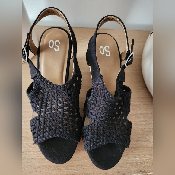 Sonoma Taffy Women's Black Woven Wedge Platform Sandals Size 8.5 - Picture 7 of 10